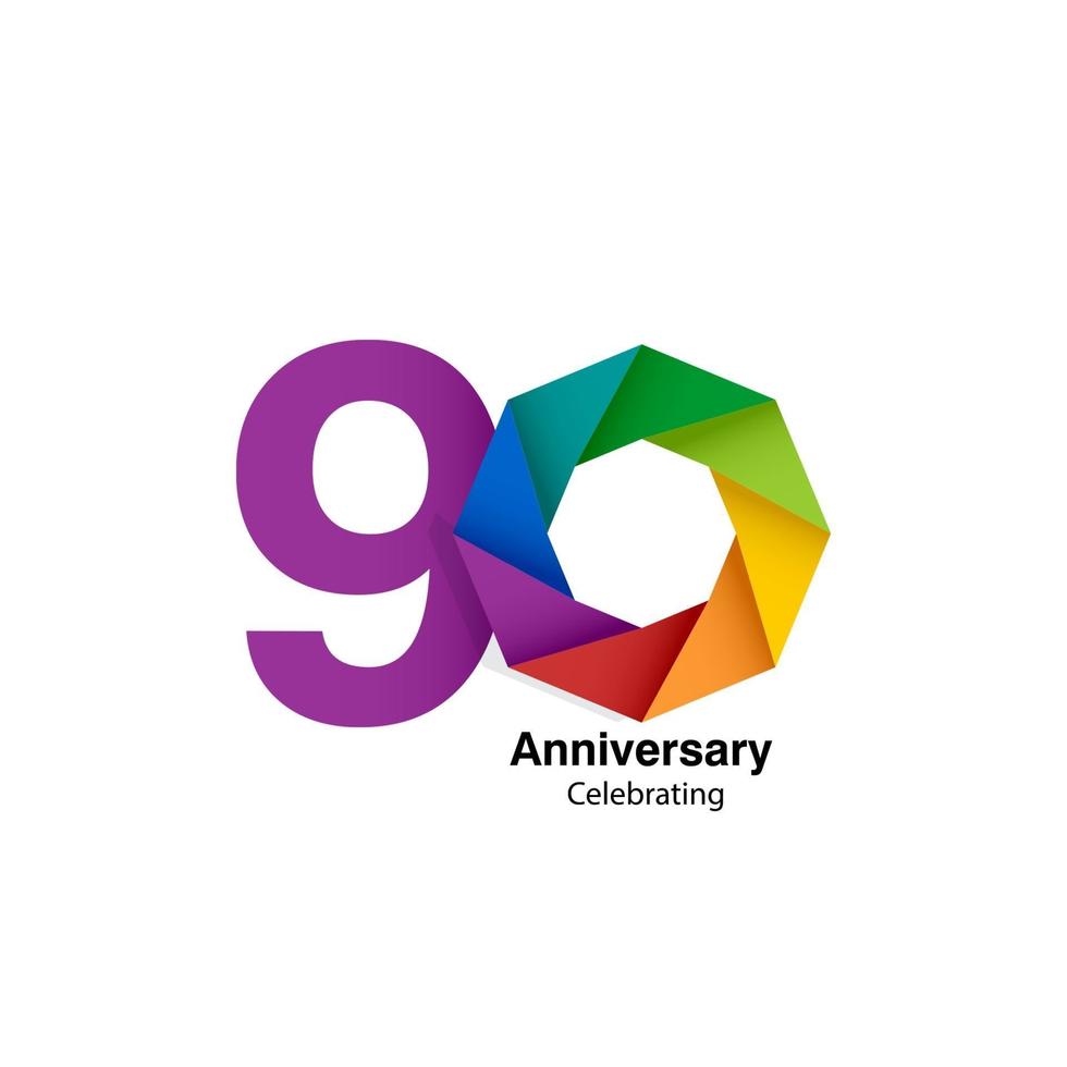 90 year anniversary design template vector illustration