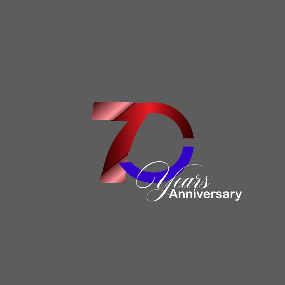 70 Year Anniversary Vector Template Design Illustration
