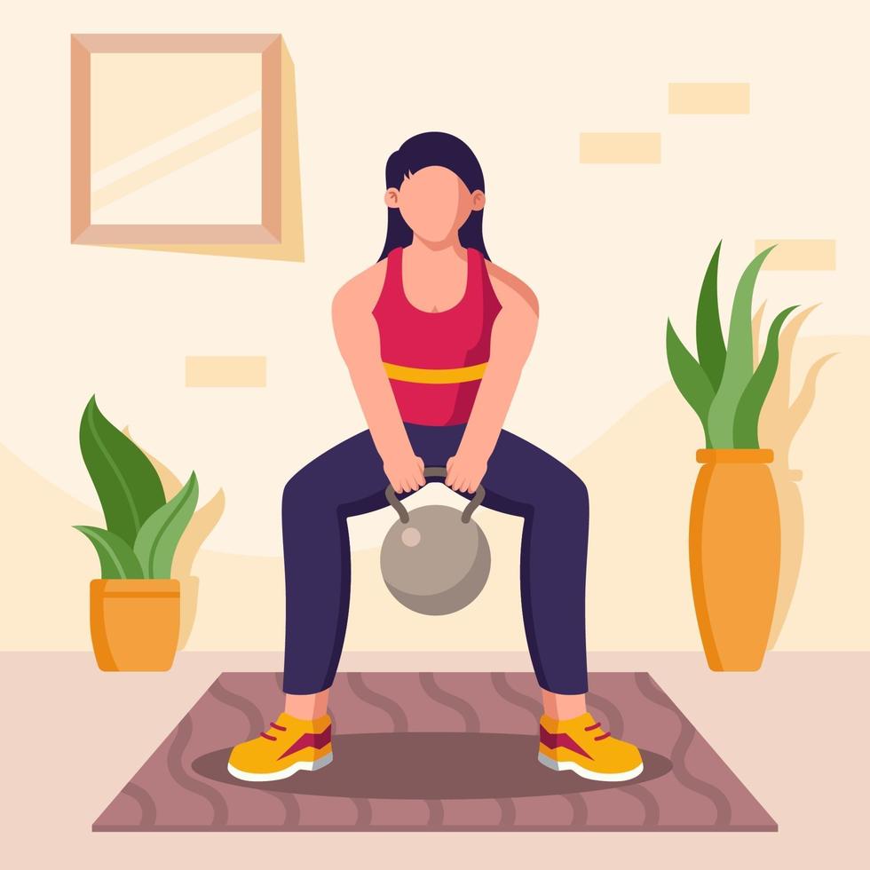 concepto de gimnasio en casa vector