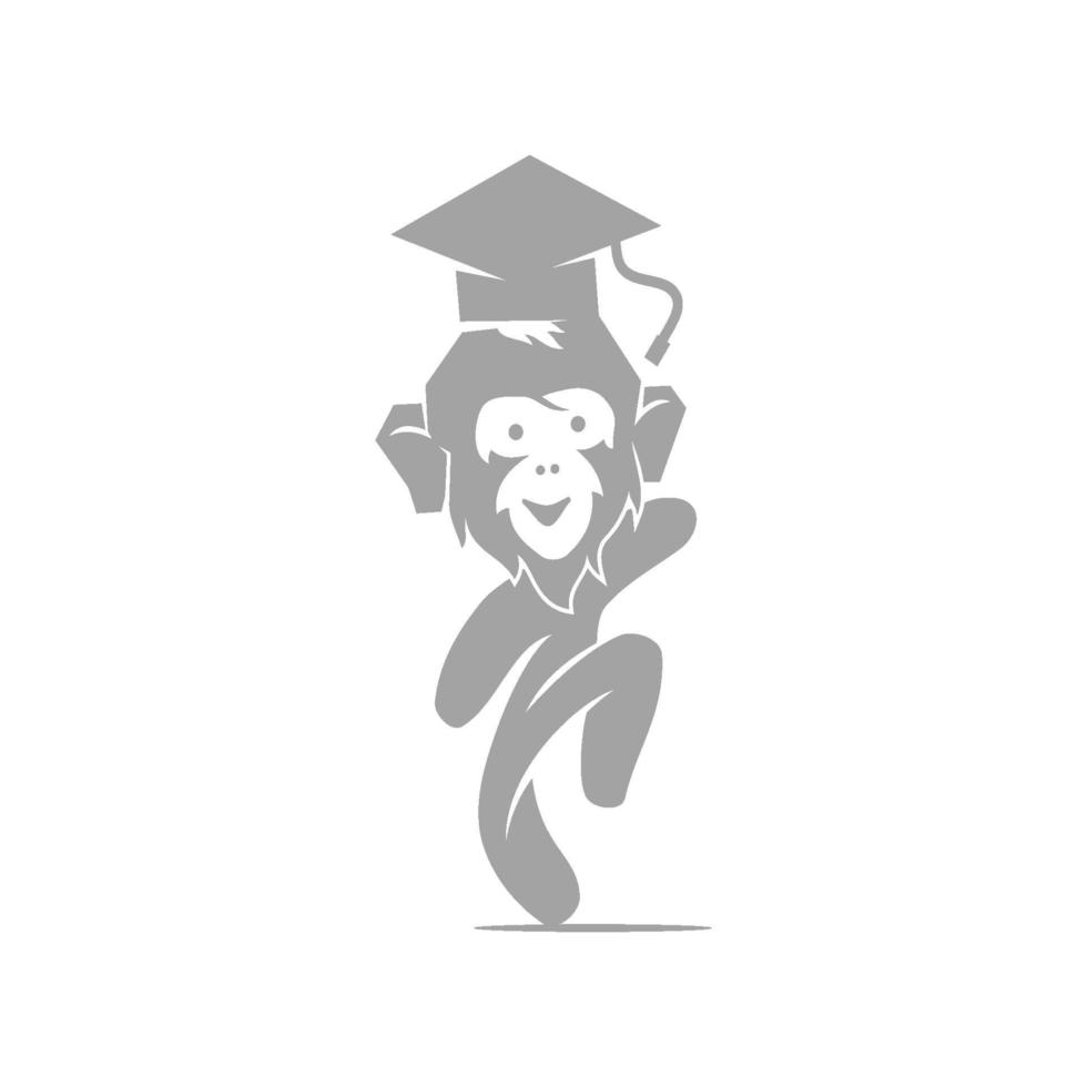 Monkey Hat Student Design Template Vector Illustration Isolated