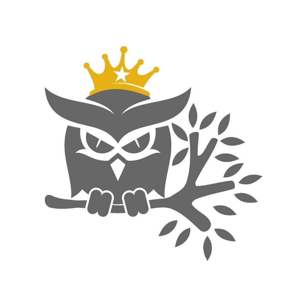 Owl Crown Trunk Design Vector Template Isolated