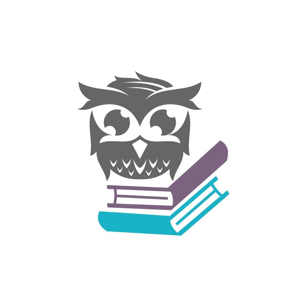Owl Book Literature Design Vector Template Isolated