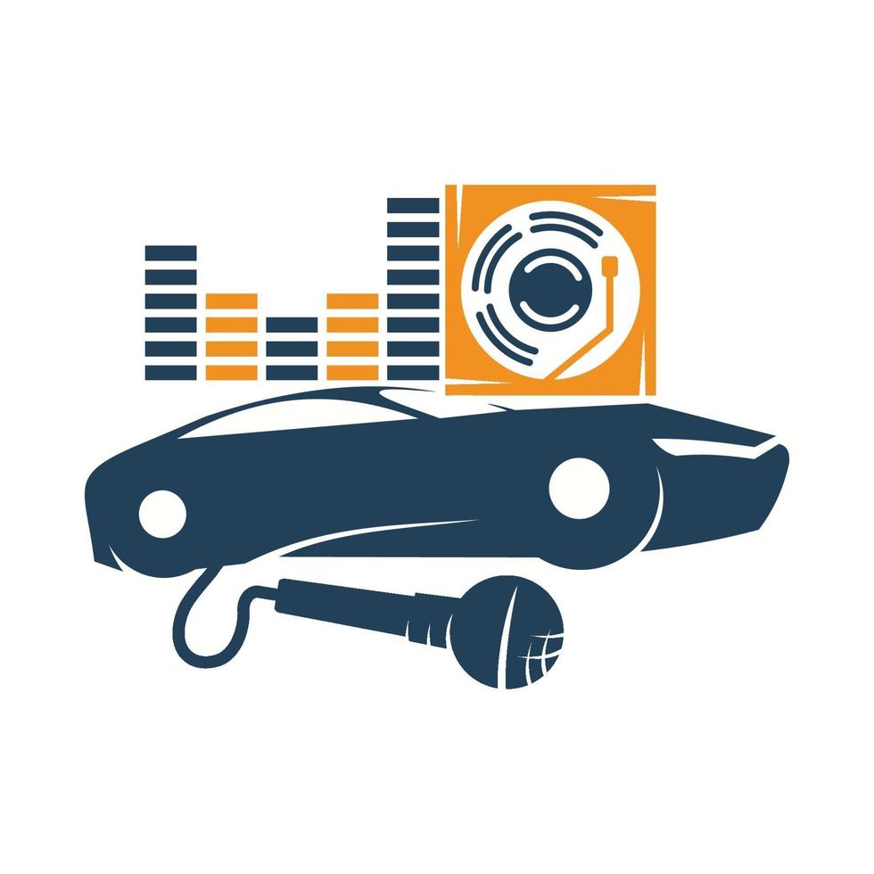 vector de símbolo de icono de conjunto de plantilla de coche de audio