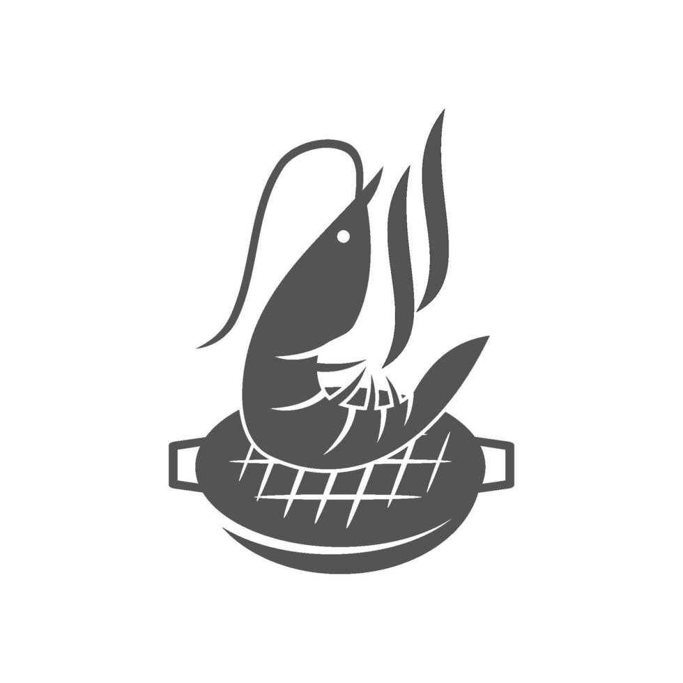 Barbecue shrimp template vector badge Design Isolated