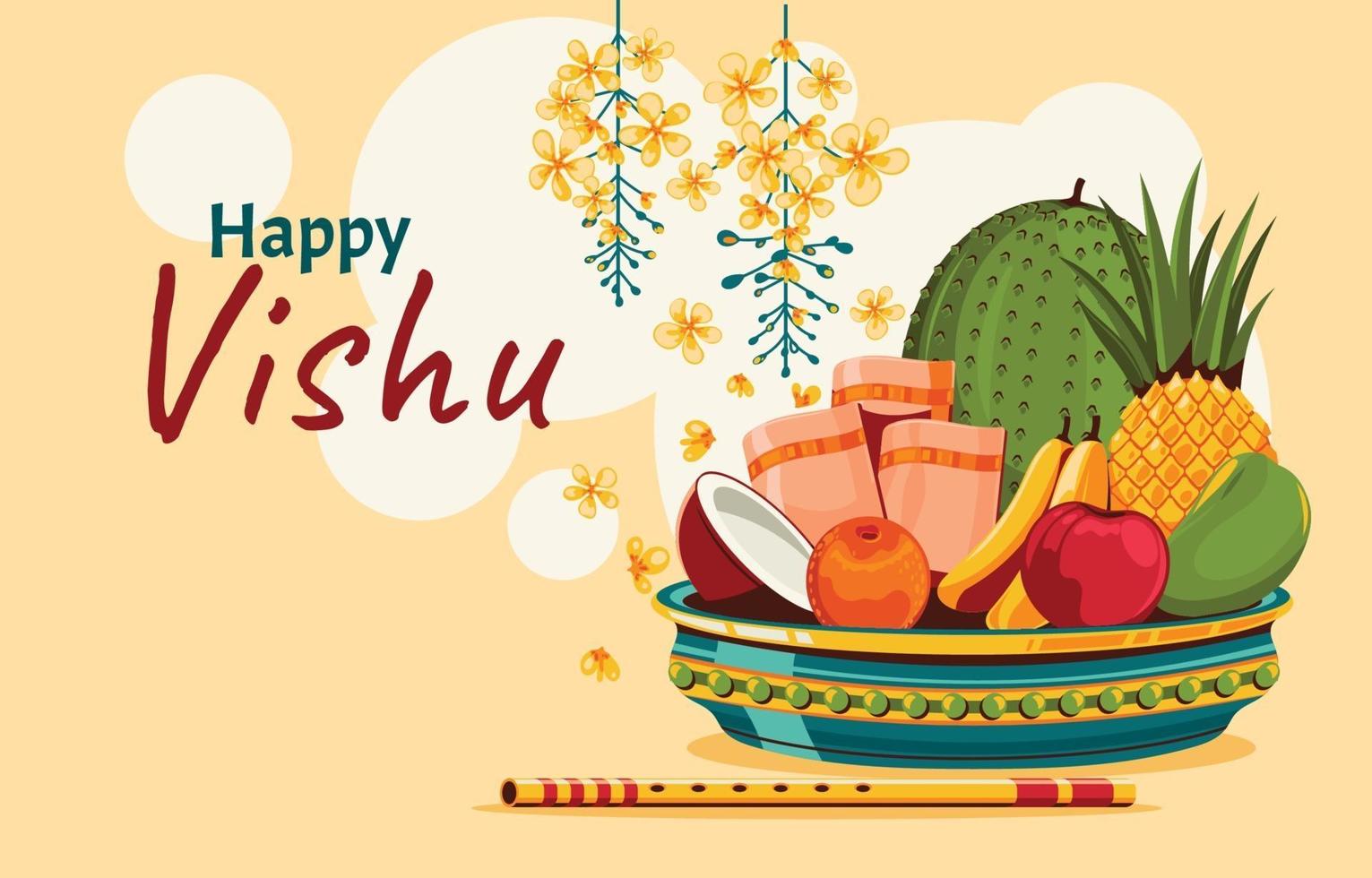 Vishu Festival Concept Background vector