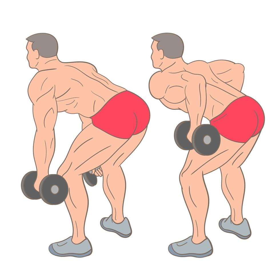 Athletic man working out set vector