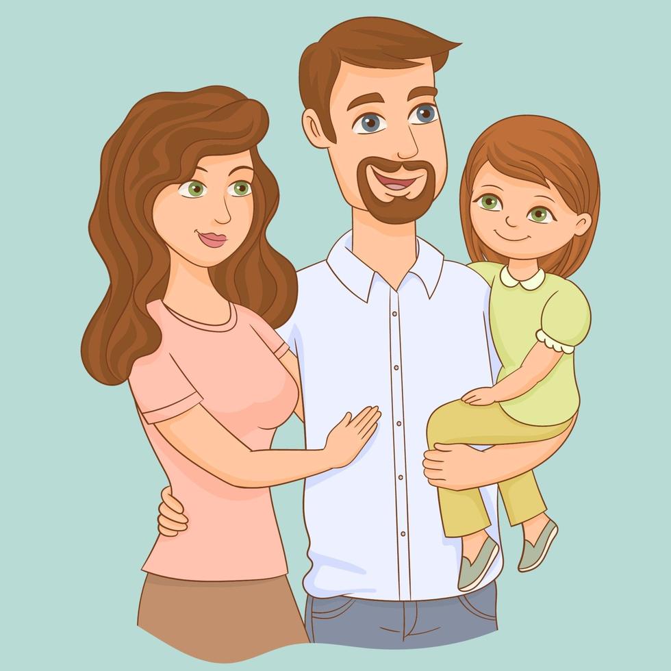 Cute family together vector