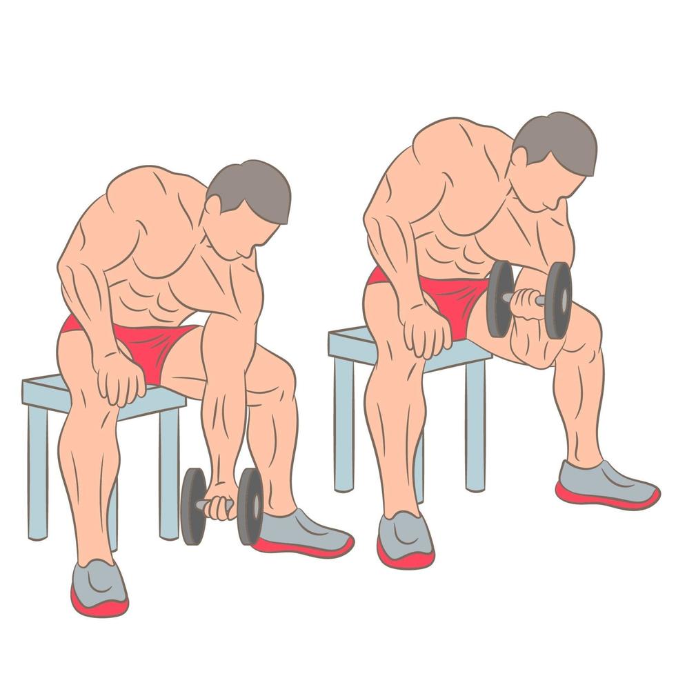 Athletic man working out set vector