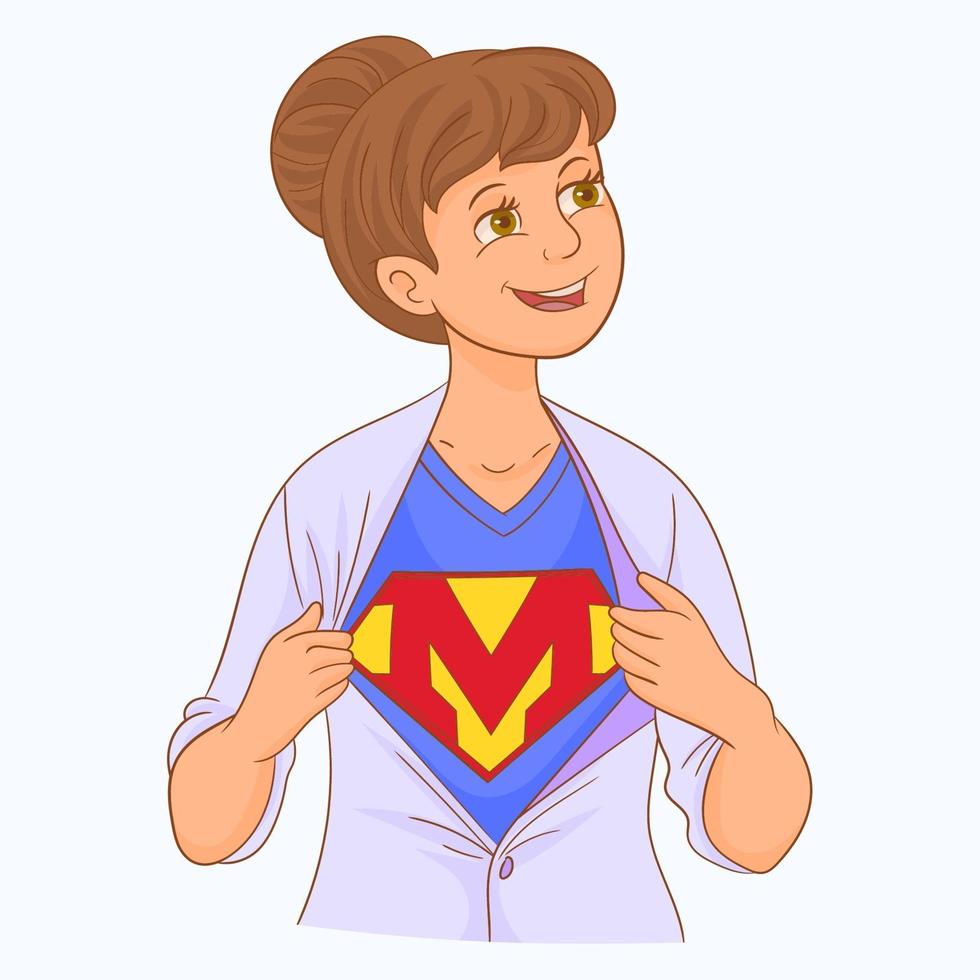 mi mamá es mi verdadera superheroína vector