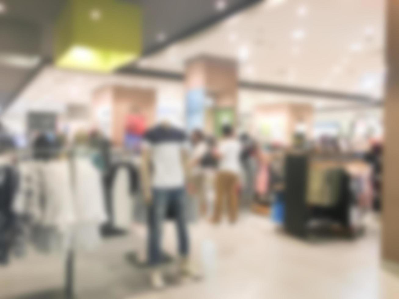 Abstract defocused shopping mall interior for background photo
