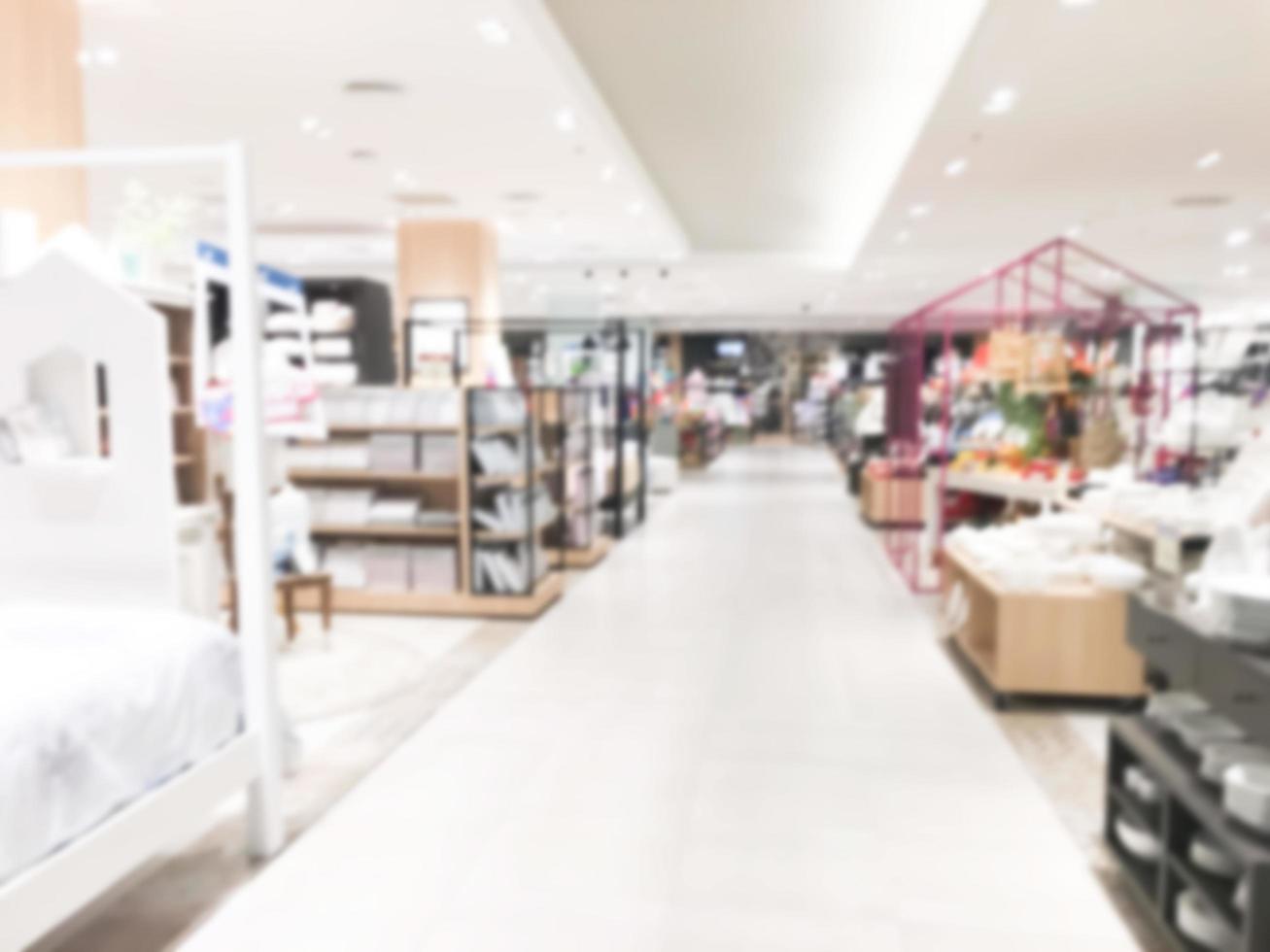 Abstract defocused shopping mall interior for background photo