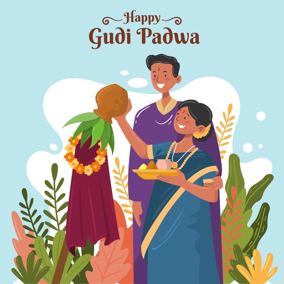 Happy Gudi Padwa Concept vector
