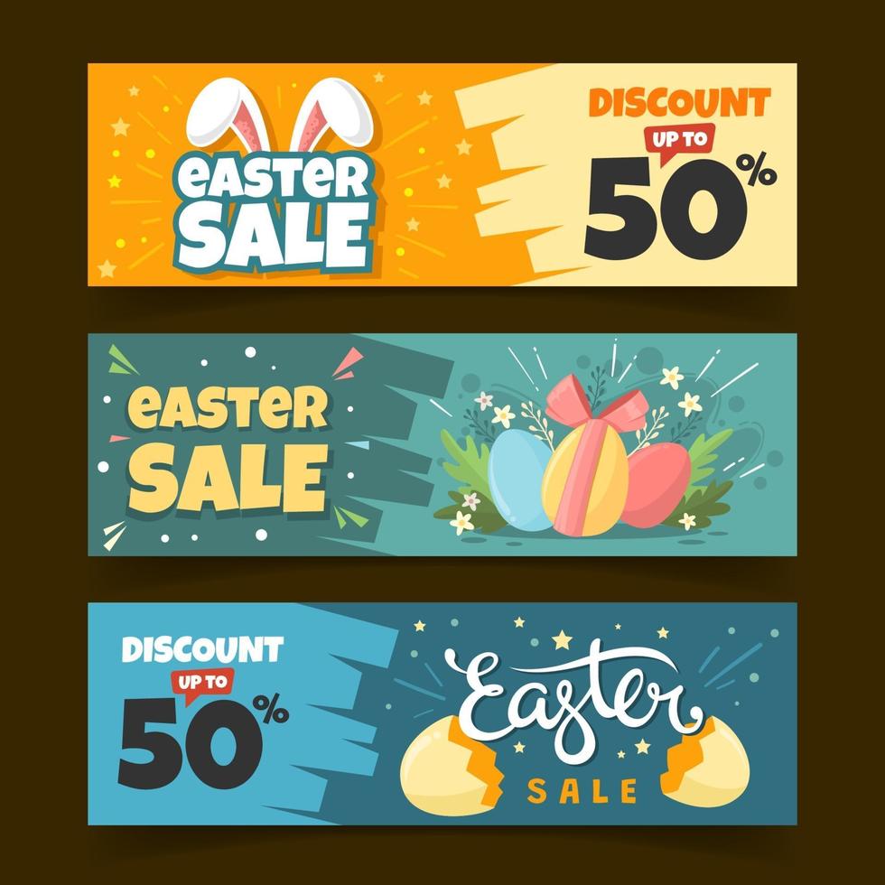 lindo banner de venta de pascua vector