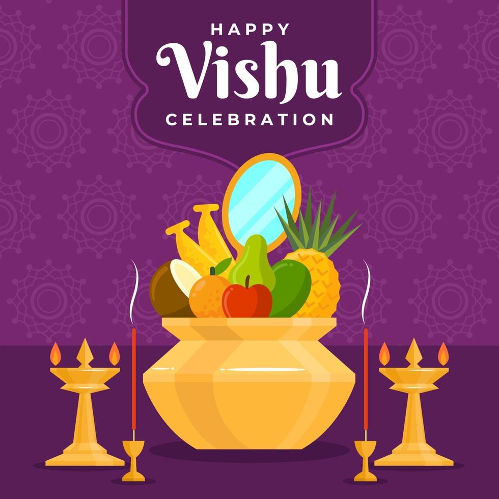 concepto de celebración de vishu vector