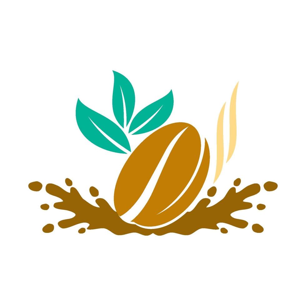 Diseño de icono de vector de plantilla de hoja líquida de café aislado