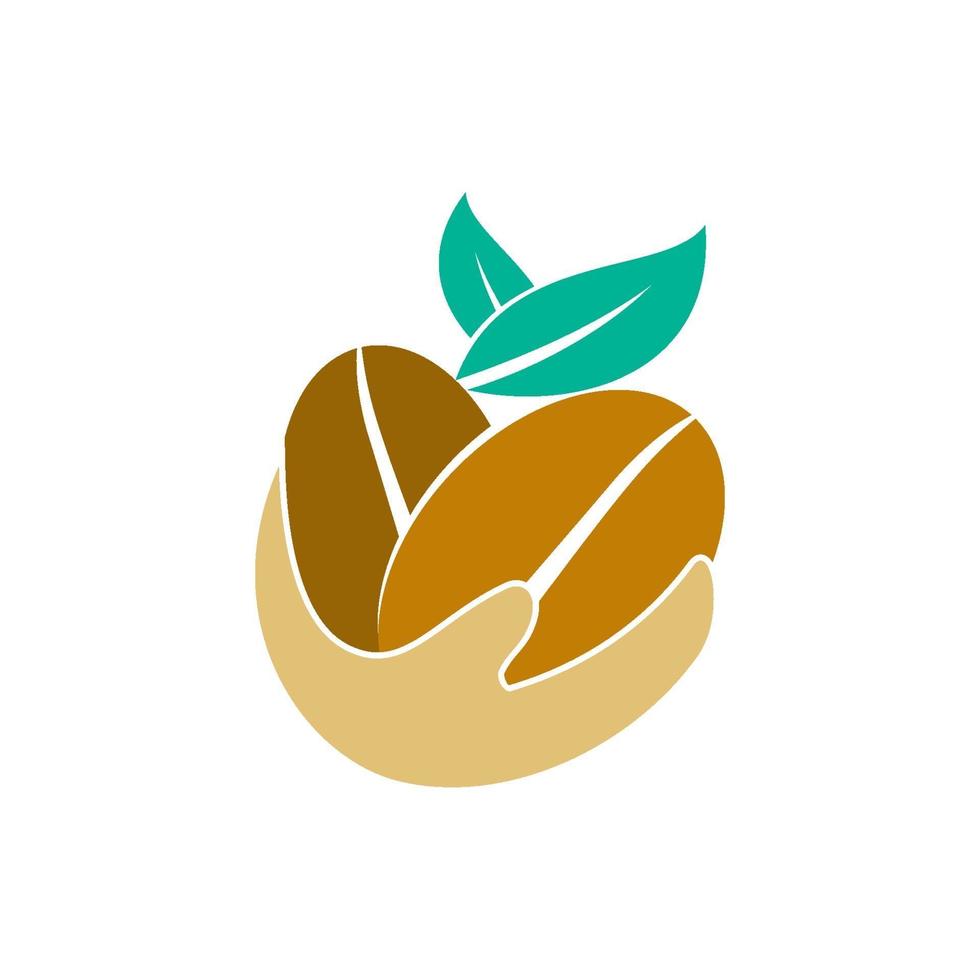 Coffee Hand Leaf Template Vector Icon Design Isolated