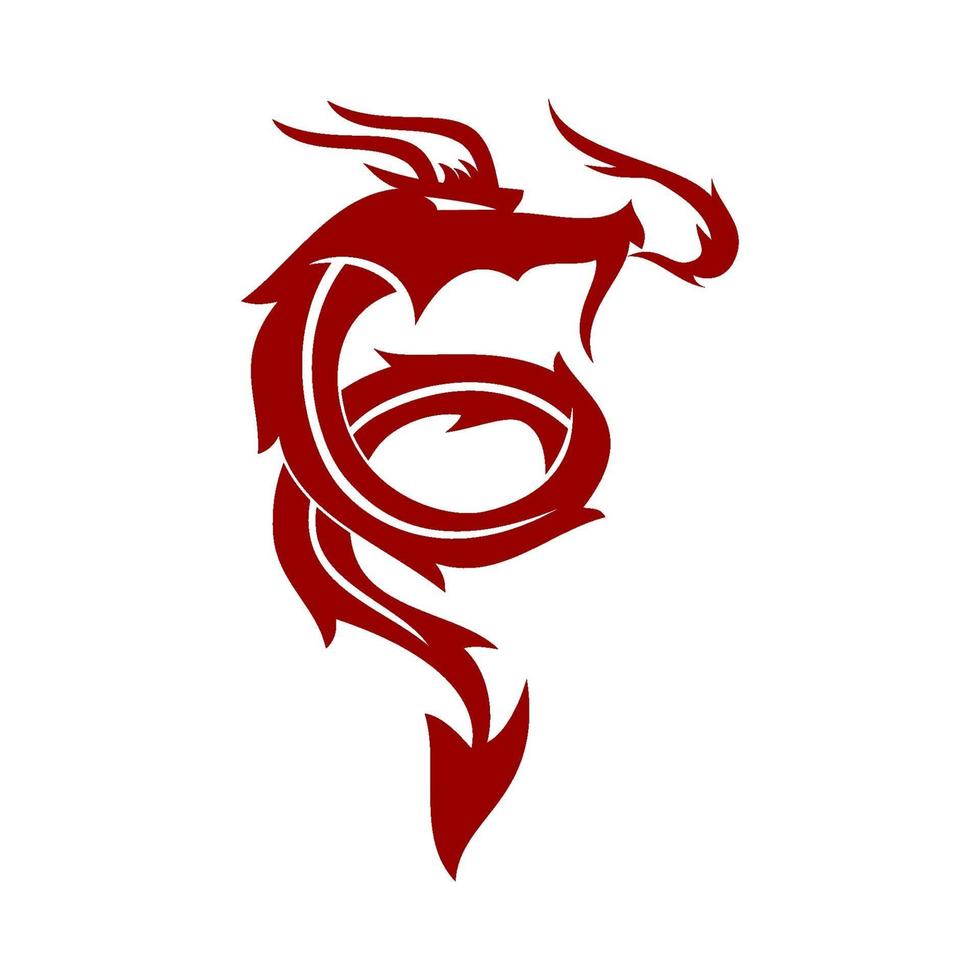 vector de plantilla de mascota de emblema de diseño de dragón aislado