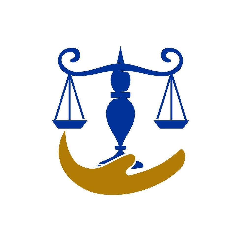 Law Justice Firm Hand Balance Design Vector icon Isolated