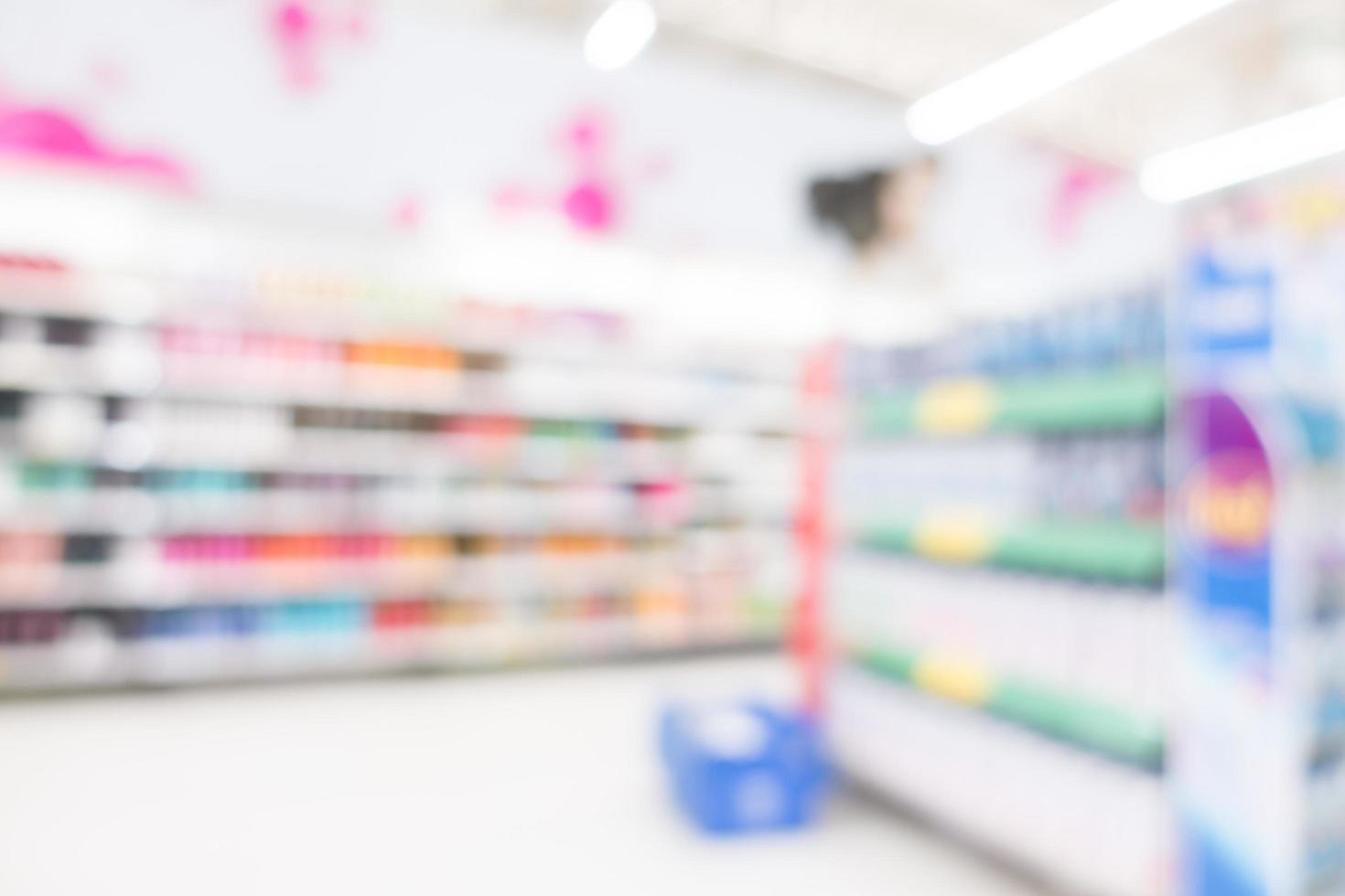 Abstract defocused supermarket interior for background photo