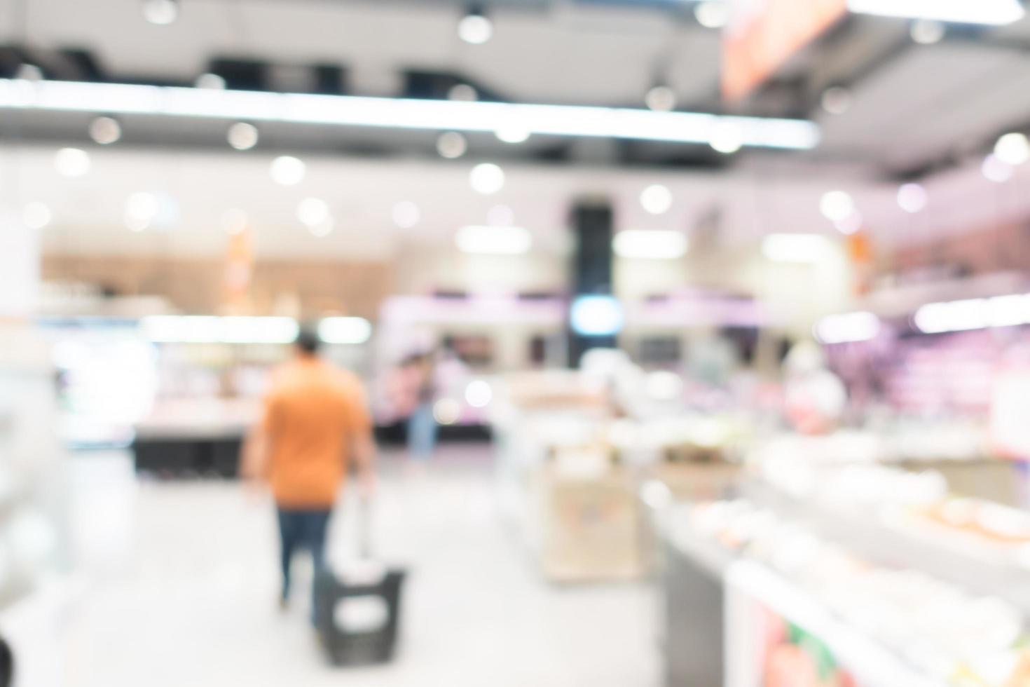 Abstract defocused supermarket interior for background photo