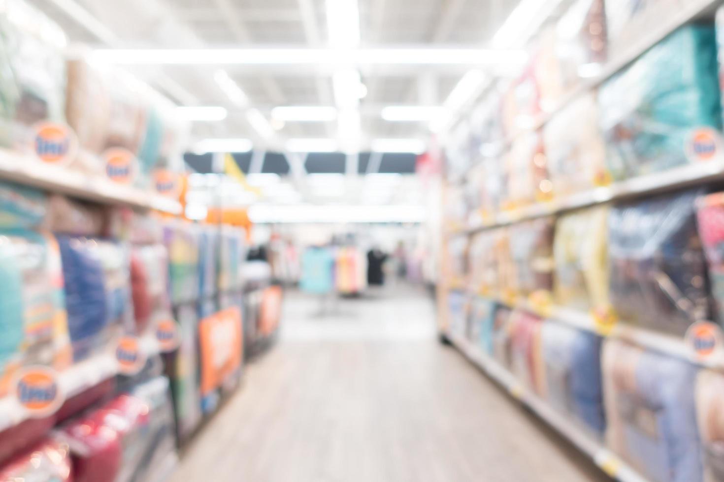 Abstract defocused supermarket interior for background photo
