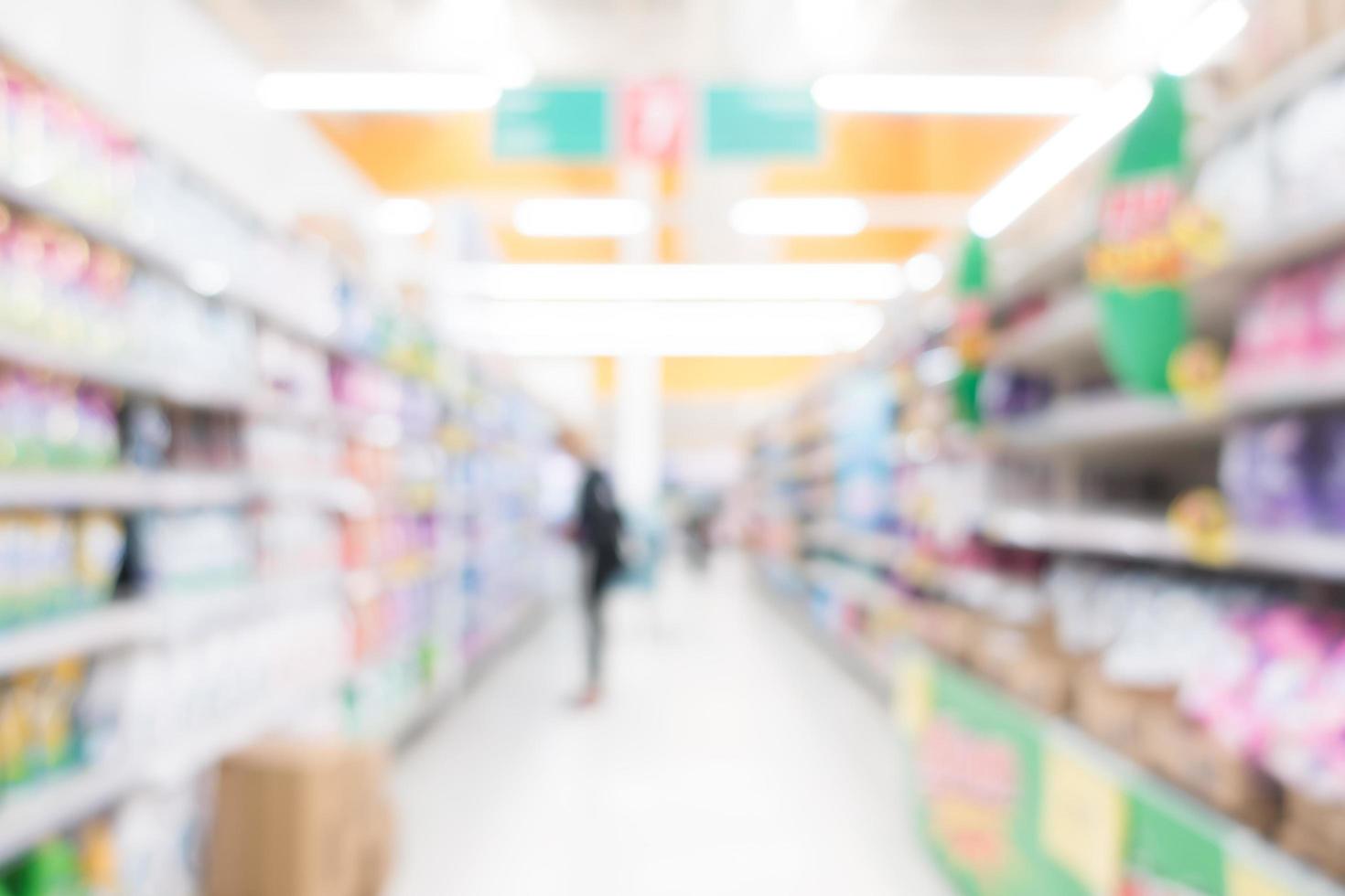 Abstract defocused supermarket interior for background photo