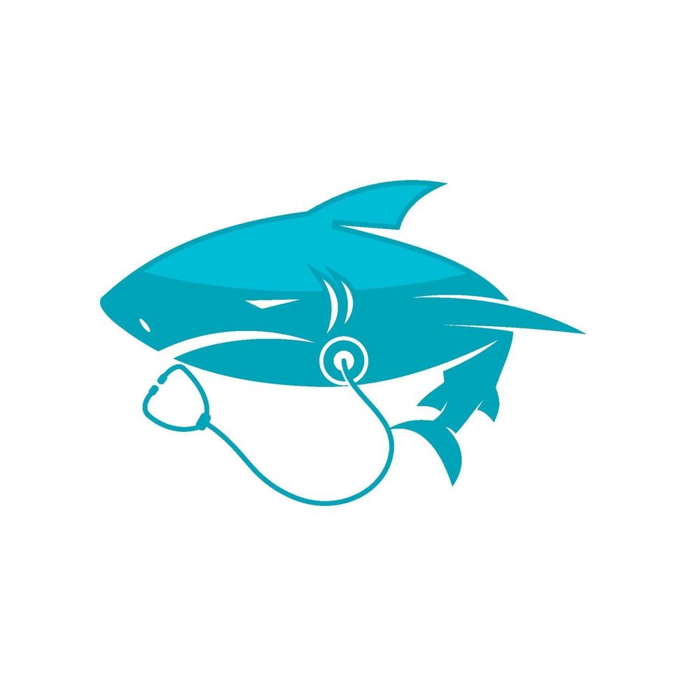 Shark Stethoscope design vector isolated illustration