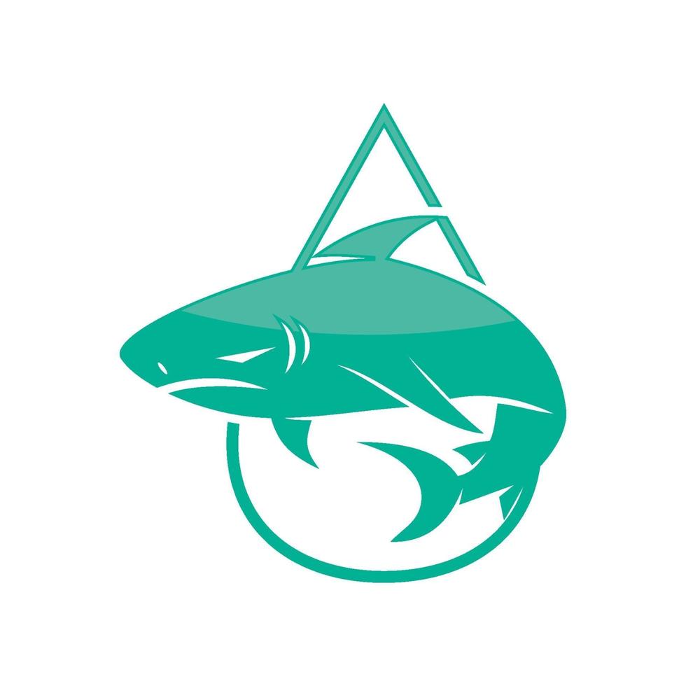 Shark Drop Water design vector isolated concept template