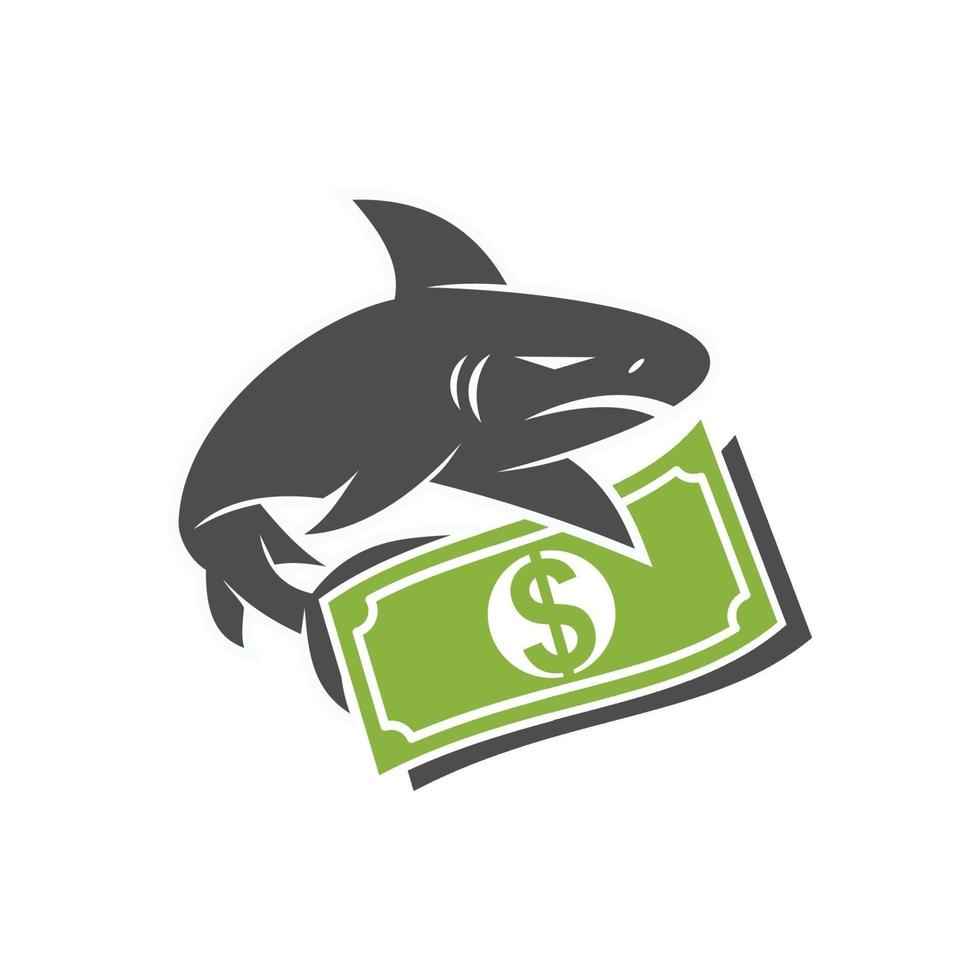 plantilla aislada de vector de diseño financiero de tiburón