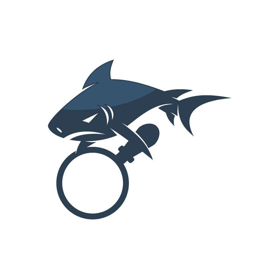 Shark Magnify design vector isolated illustration template