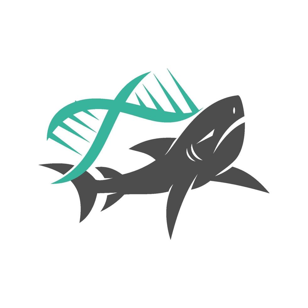 plantilla de concepto aislado de vector de diseño genético de tiburón