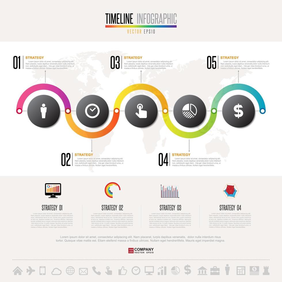 Timeline Infographics Design Template vector