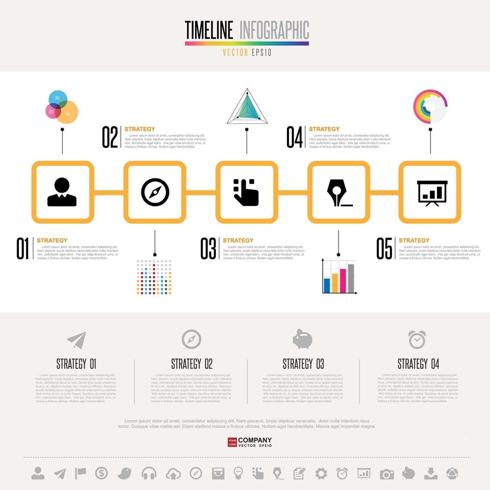 plantilla de diseño de infografías de línea de tiempo vector