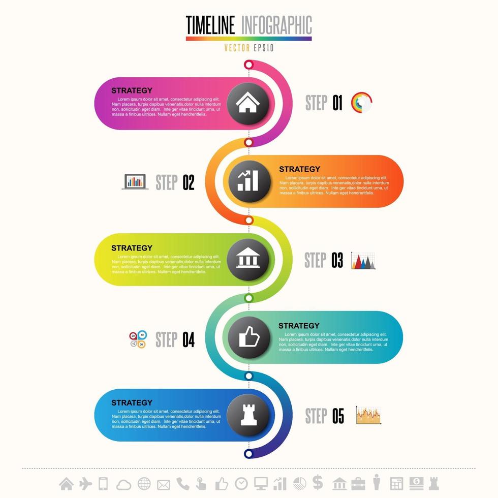 plantilla de diseño de infografías de línea de tiempo vector