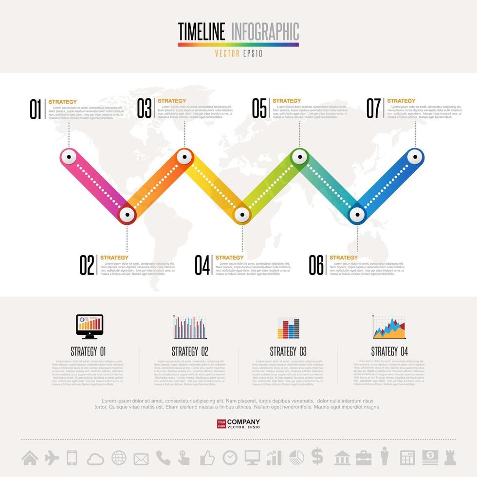 plantilla de diseño de infografías de línea de tiempo vector