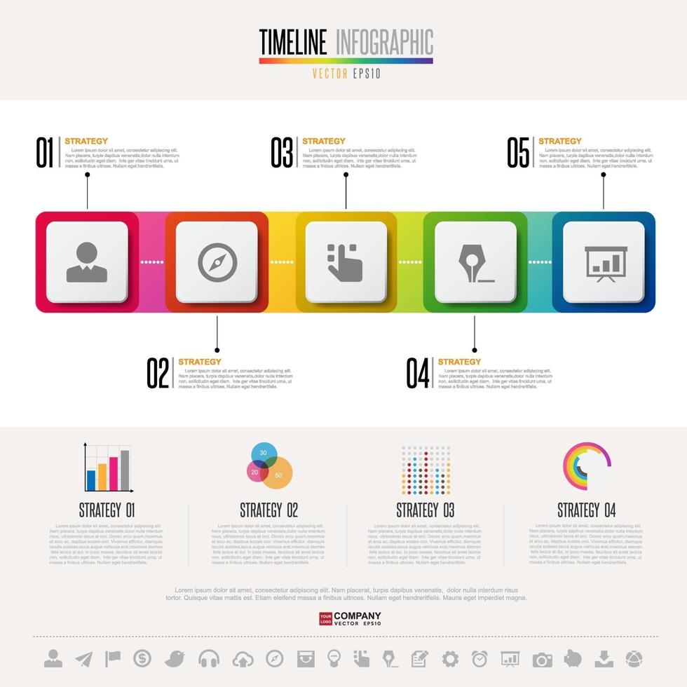 Timeline Infographics Design Template vector