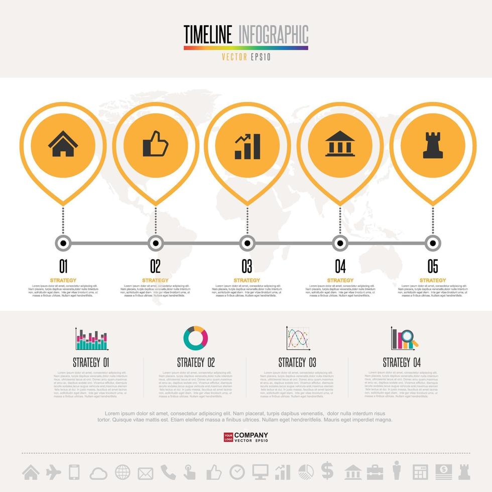 Timeline Infographics Design Template vector