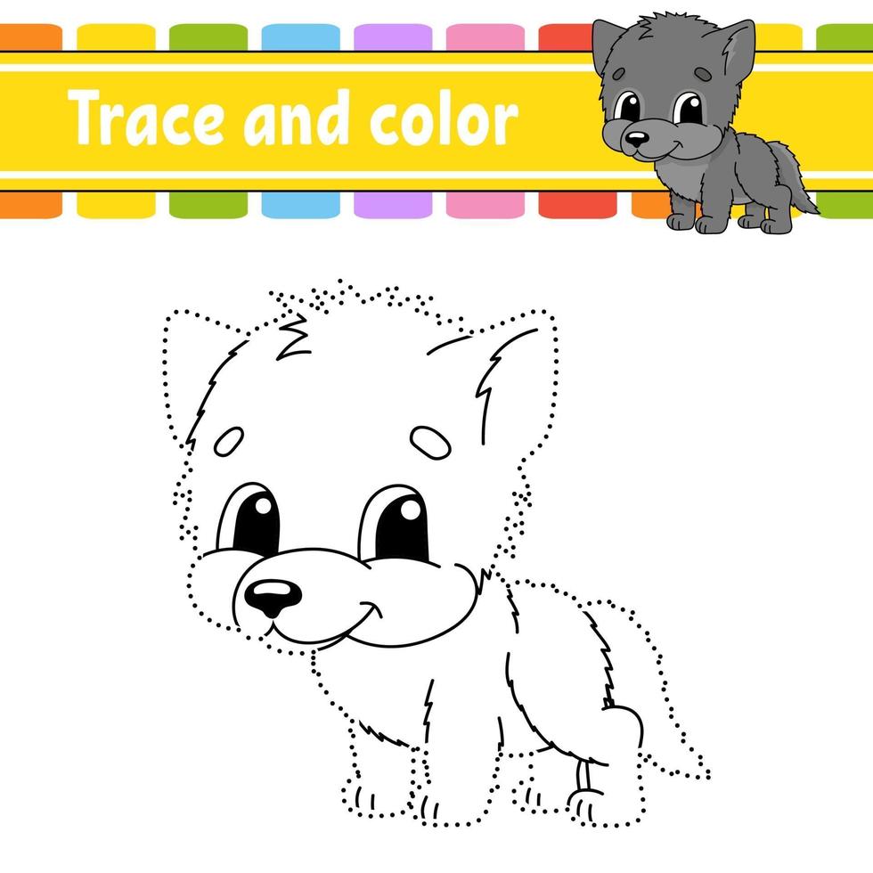 Dot to dot game wolf. Draw a line. For kids. Activity worksheet. Coloring  book. With answer. Cartoon character. Vector illustration. 2167342 Vector  Art at Vecteezy