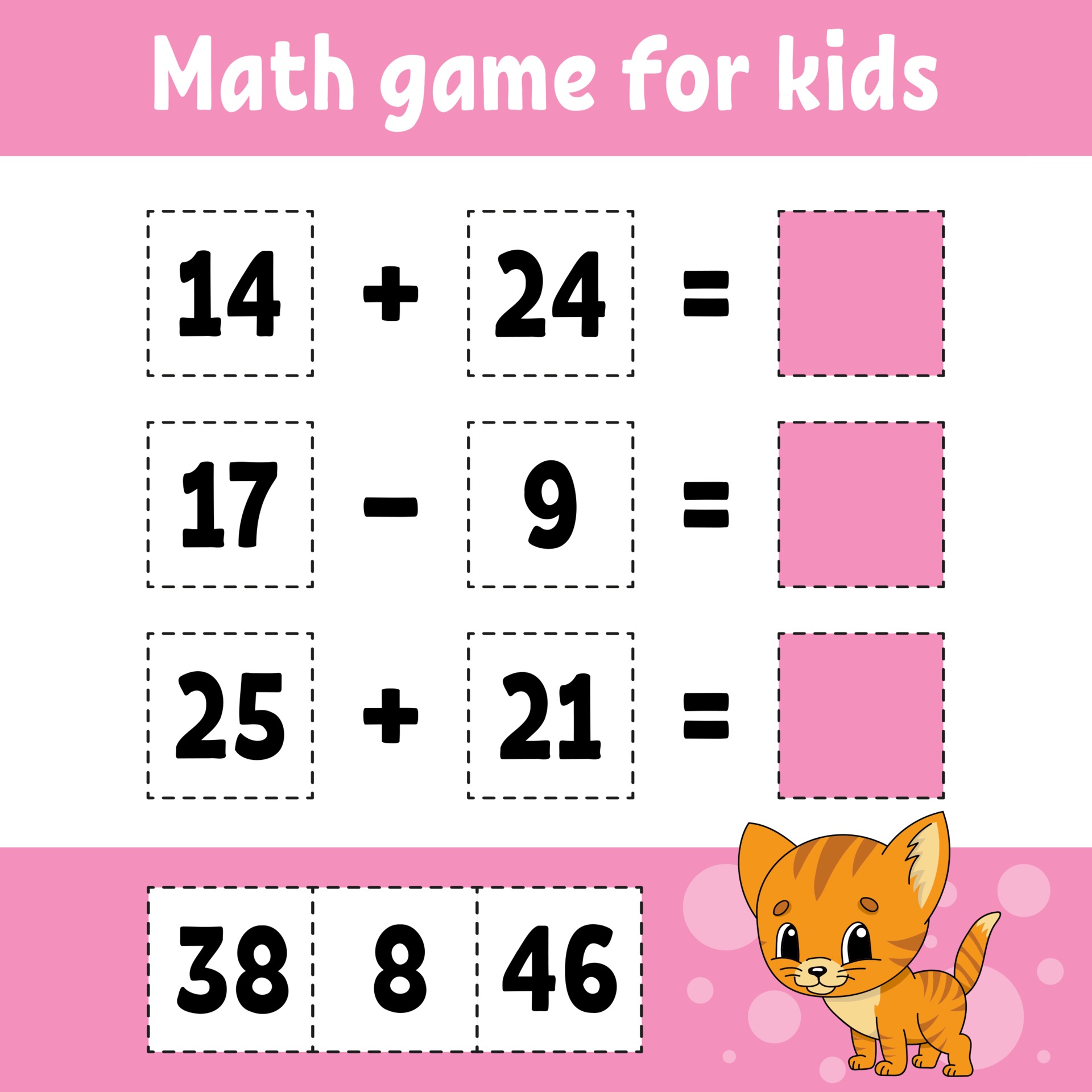 Math Game For Kids. Education Developing Worksheet. Activity Page With Pictures. Game For Children. Color Isolated Vector Illustration. Funny Character. Cartoon Style. 2167384 Vector Art At Vecteezy