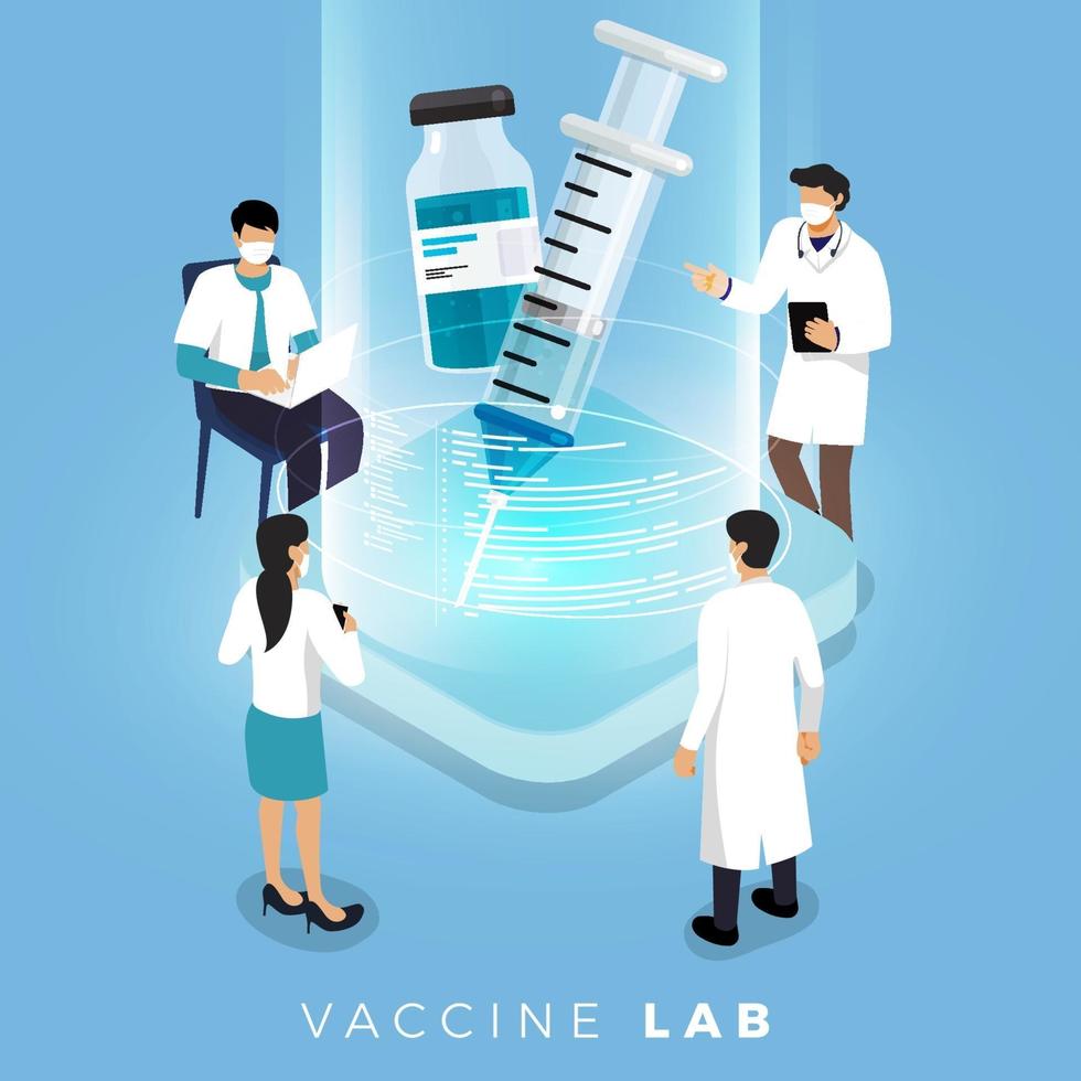 Vector Vaccination Concept. Healthy drug vaccination, injection. Isolated vector illustration.