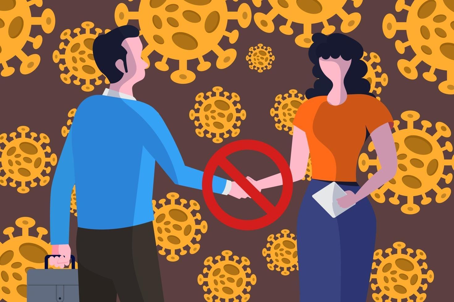 COVID-19 coronavirus disease, people should not shake hands vector