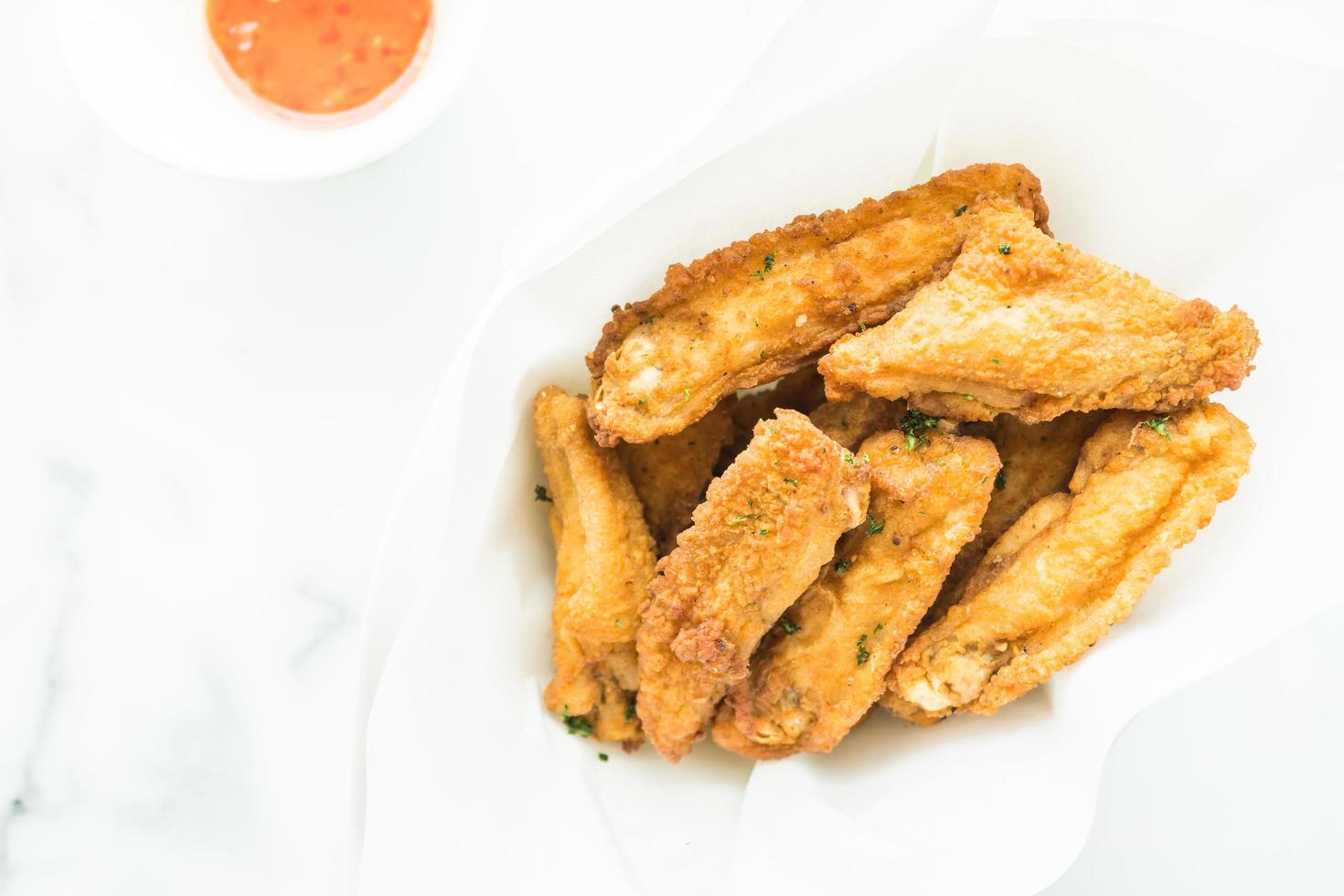 Fried crispy chicken wing photo