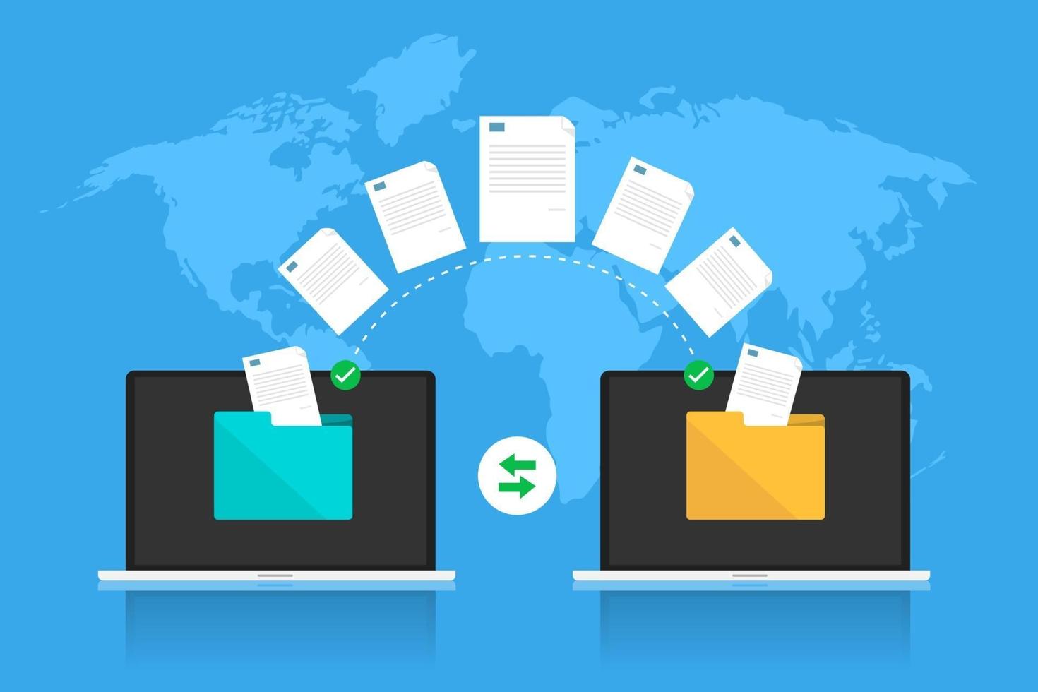 Data transfer with internet cloud technology vector