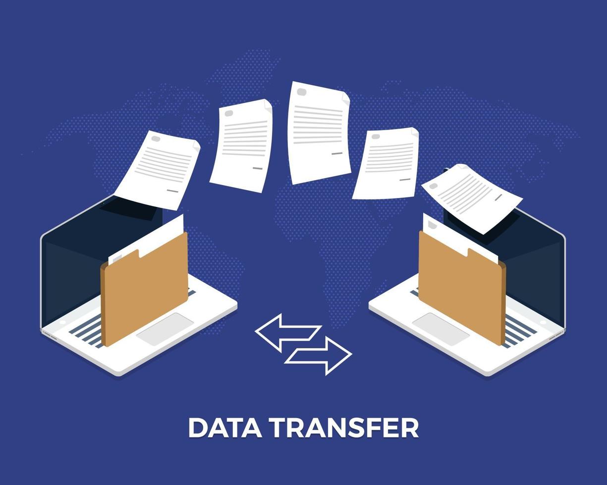 Data transfer with internet cloud technology vector