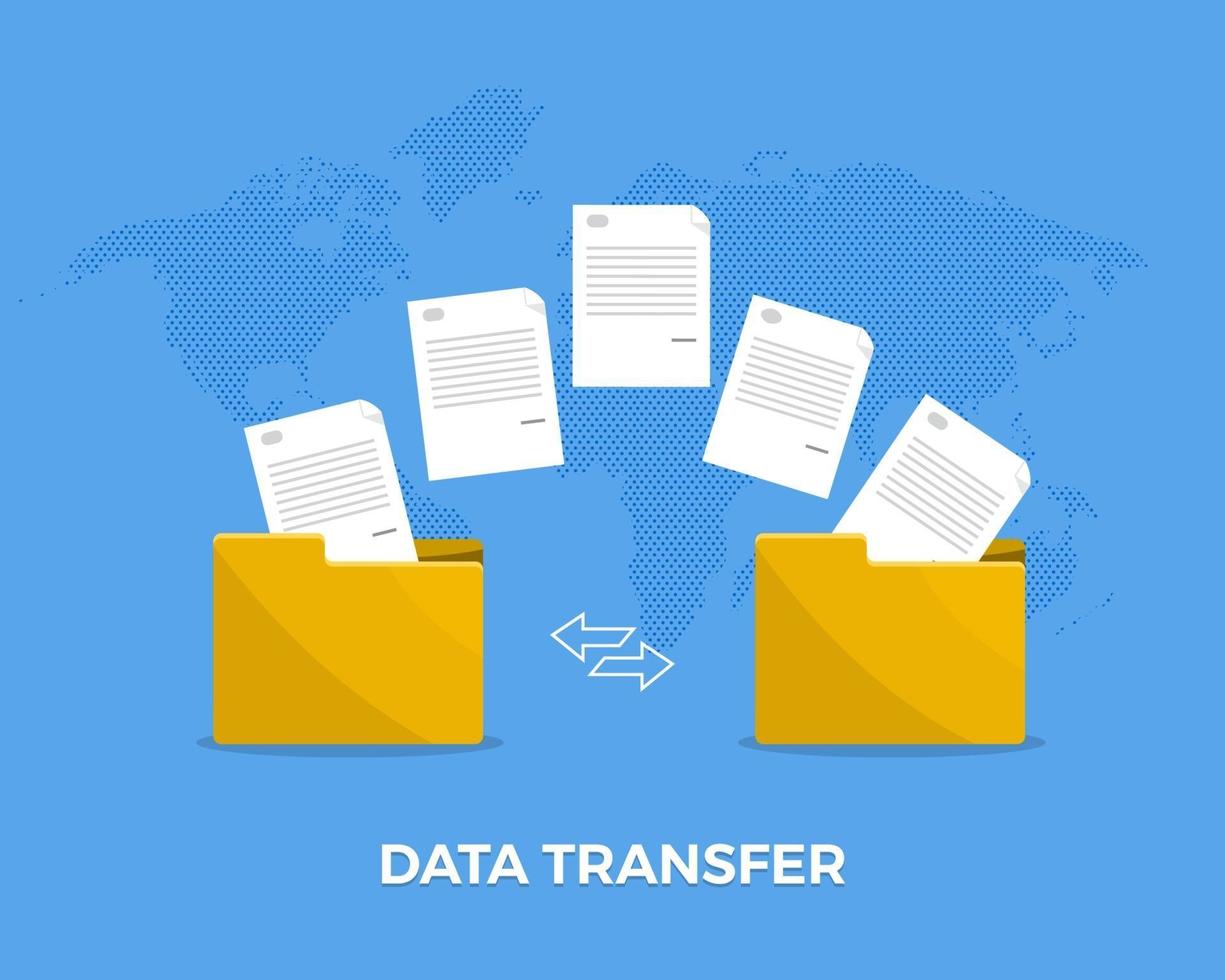 Data transfer with internet cloud technology vector