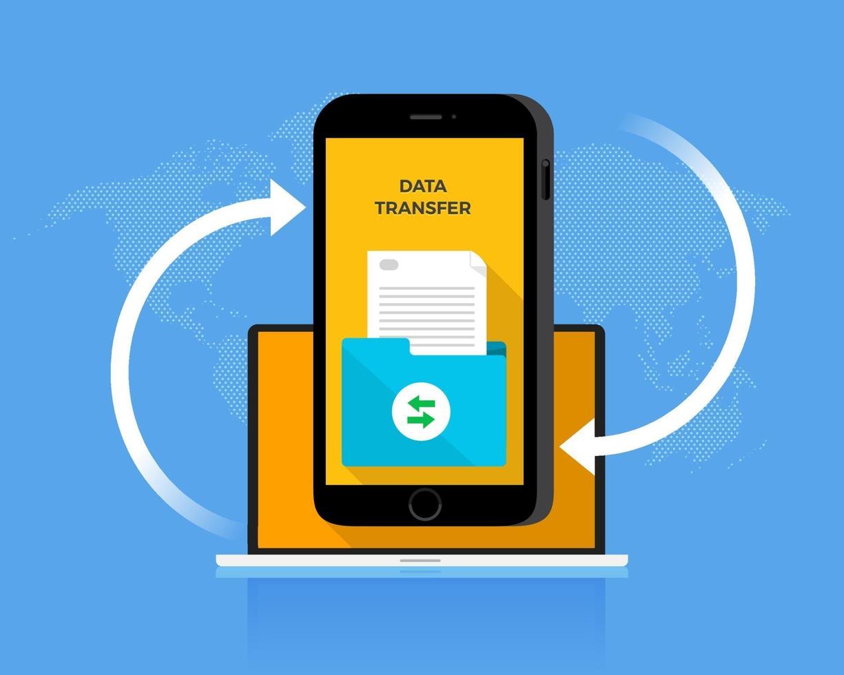 Data transfer with internet cloud technology vector