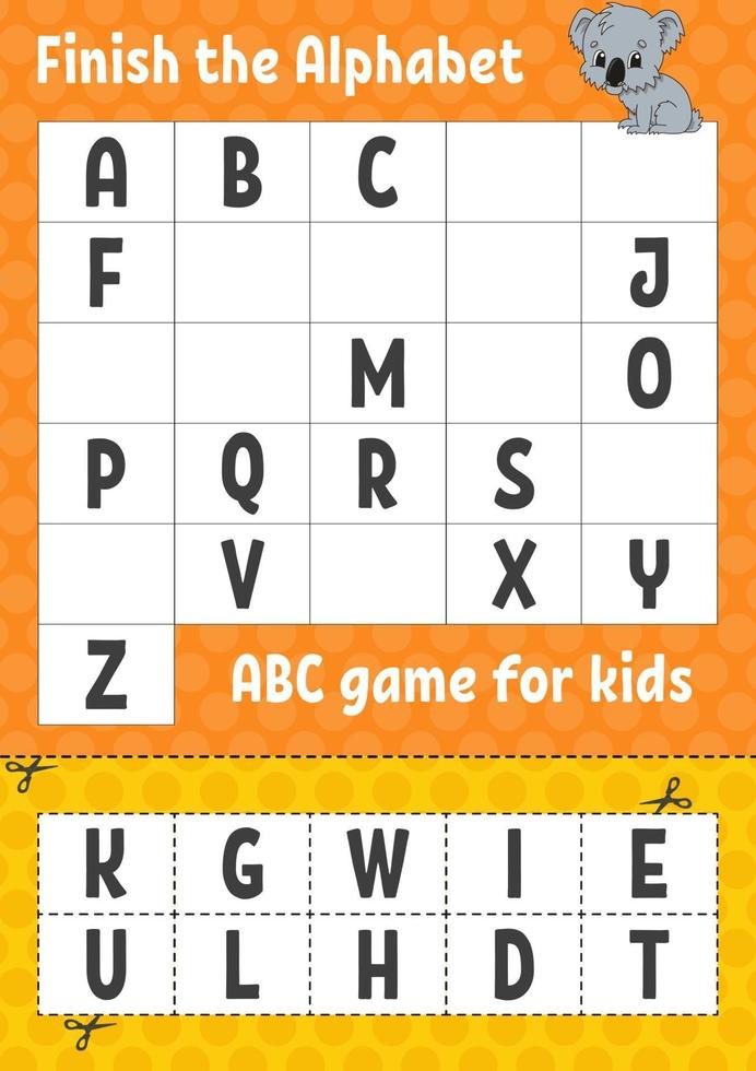 Finish The Alphabet. ABC Game For Kids. Cut And Glue. Education Developing Worksheet. Learning Game For Kids. Color Activity Page. 2167818 Vector Art At Vecteezy Finish The Alphabet. ABC Game For Kids. Cut And Glue. Education Developing Worksheet. Learning Game For Kids. Color Activity Page. 2167818 Vector Art At Vecteezy