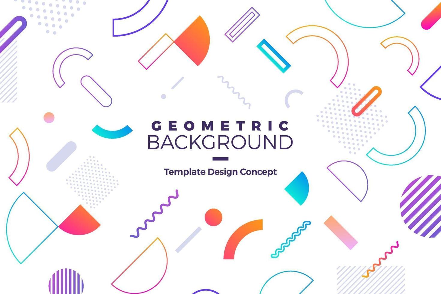 Fondo geométrico con colores brillantes y composiciones de formas dinámicas. vector