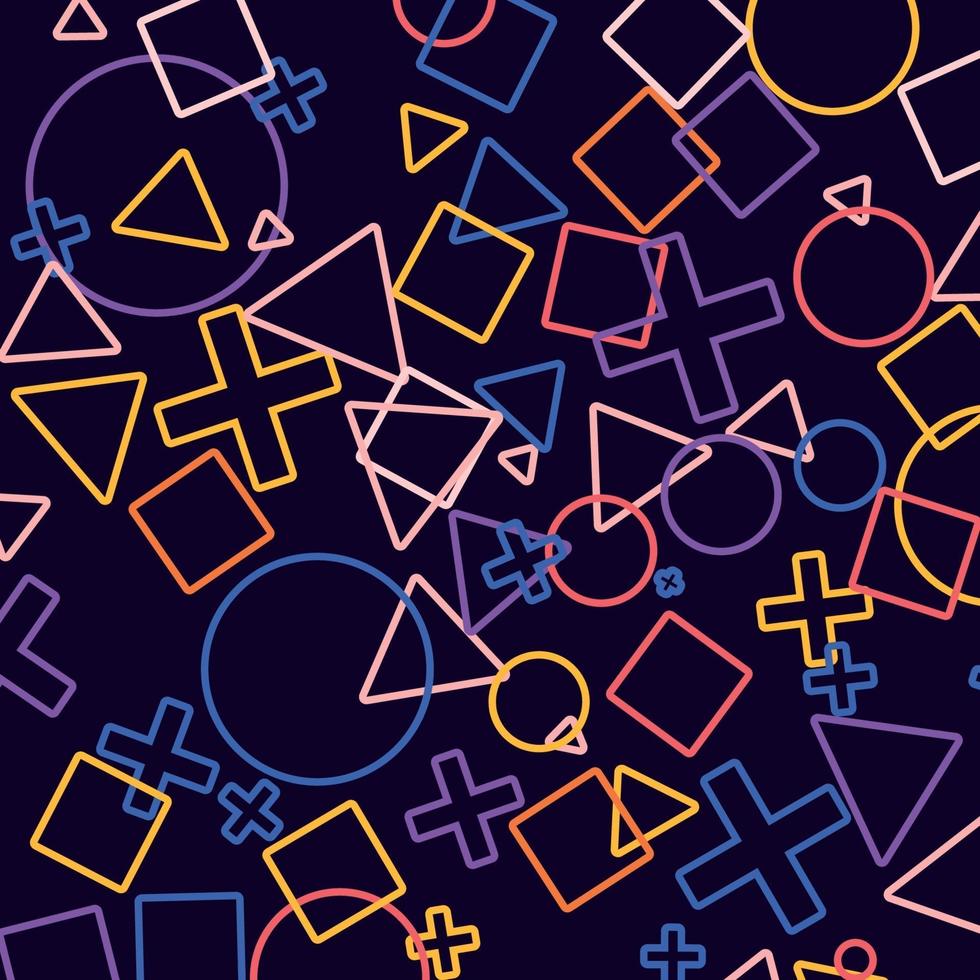 Geometric background with bright colors and dynamic shape compositions vector