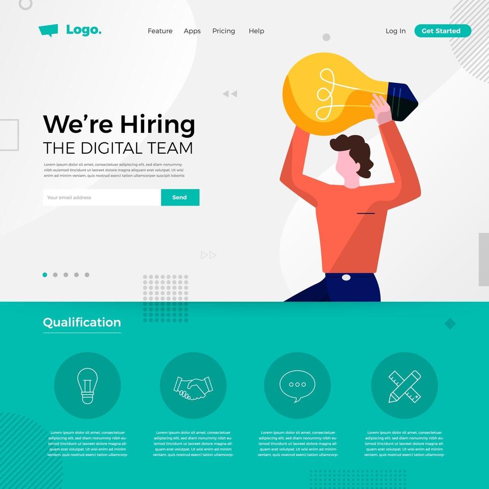 We're Hiring Landing Page vector